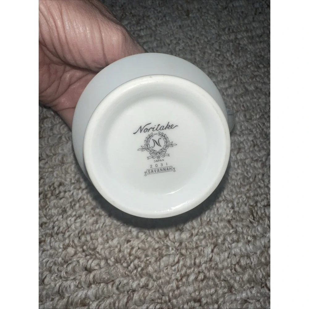 Noritake Savannah Platinum Covered Sugar Bowl‎ Creamer Floral 2031 Fine China